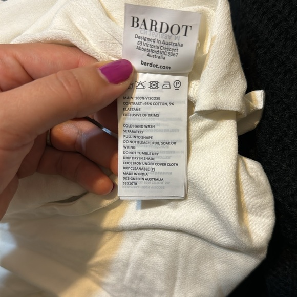 Bardot White Bodysuit Long sleeve Blouse Size Small / 6 - Picture 7 of 7